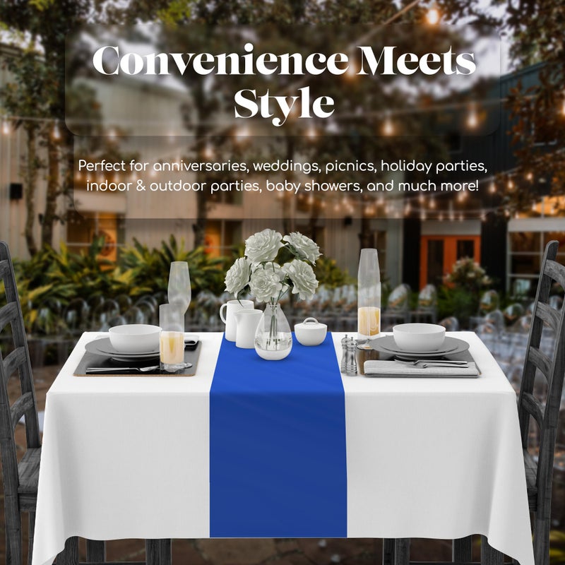 Grandipity Blue 6 Pack Premium Disposable Plastic Table Runner 14 x 108 Inch. Table Runner for Dinner Parties & Events by Grandipity - Image 3
